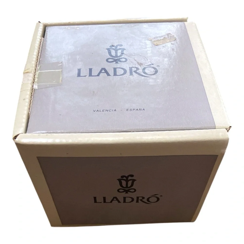 1993 LLADRÓ Campanita Navidad Christmas Bell Holy Family Blue White Original Box